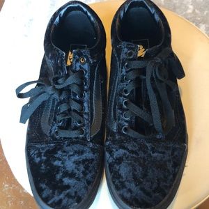 Black velvet vans